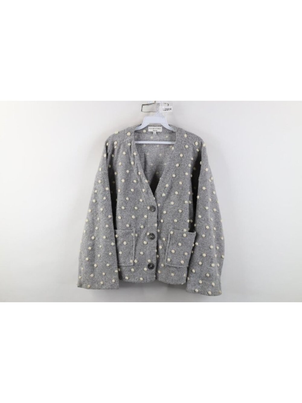 Texture & Thread Madewell Womens M Polka Dot Wool Blend Knit Cardigan Sweater
